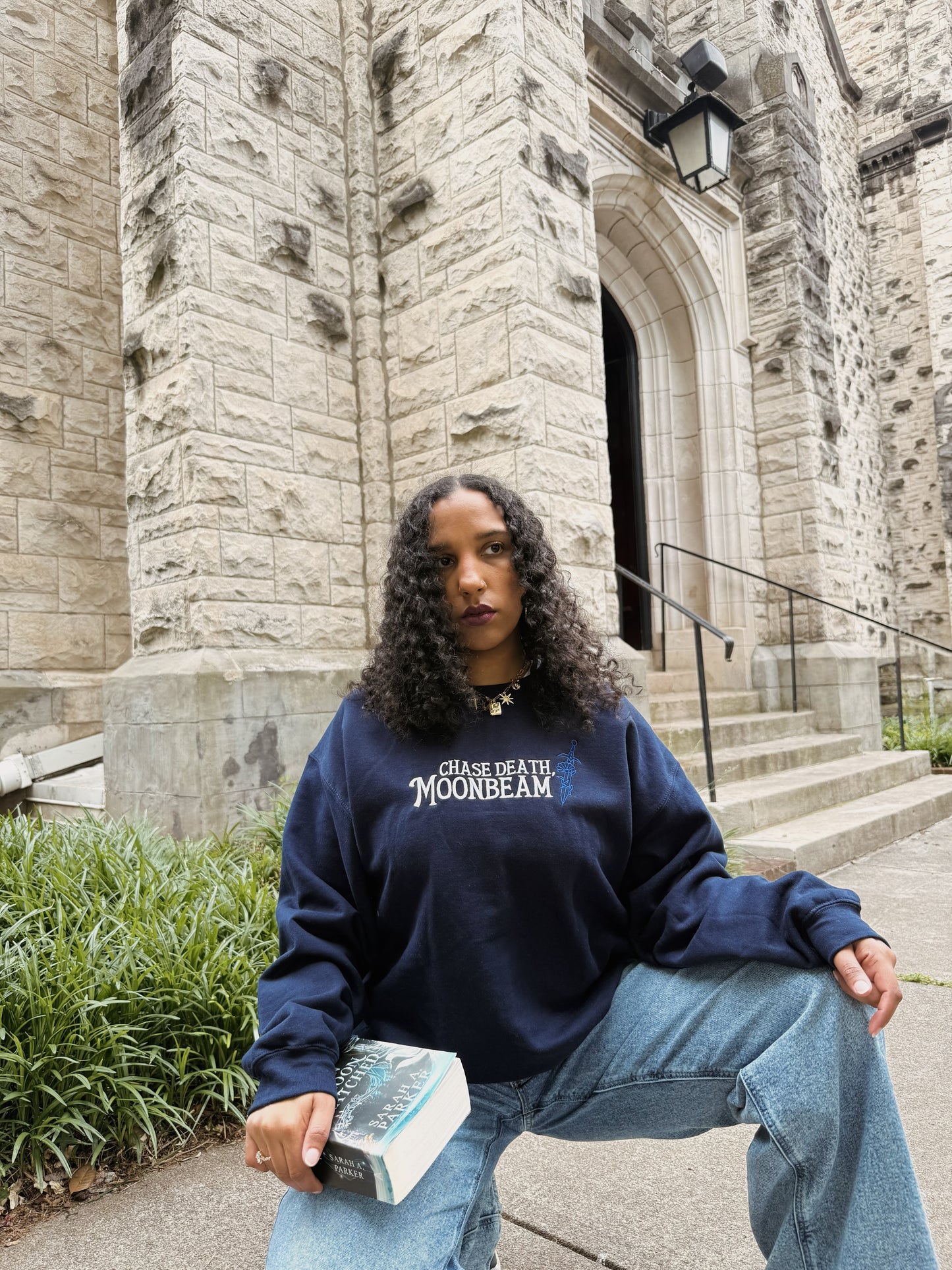 Moonbeam Embroidered Crewneck