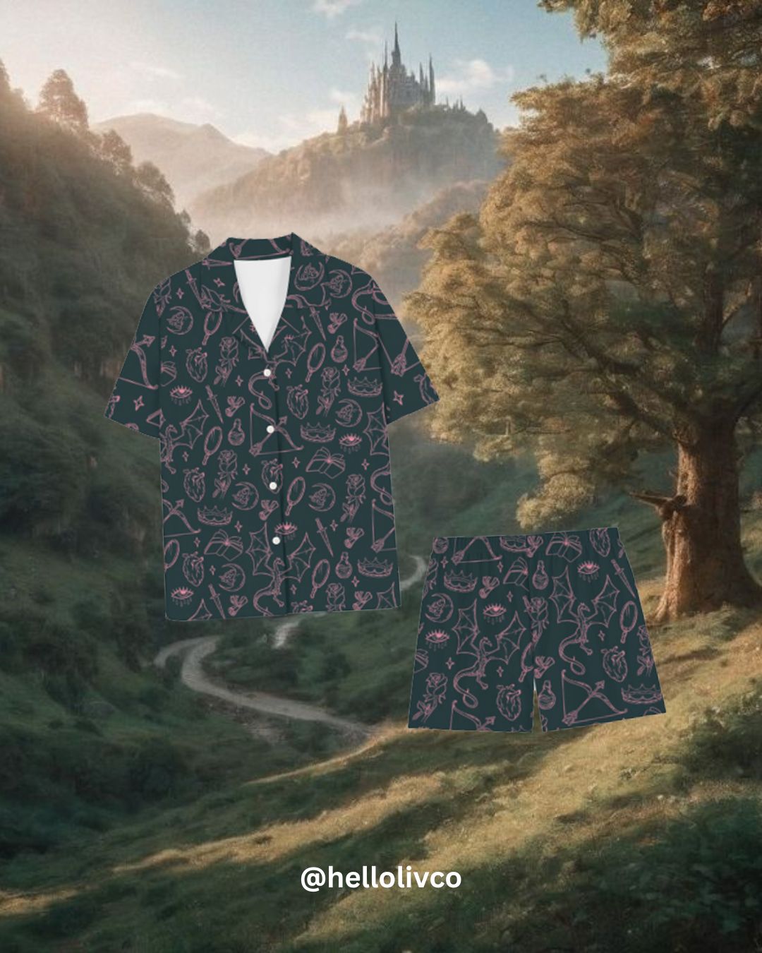 *PREORDER* Romantasy Polyester Shorts Pajama Set