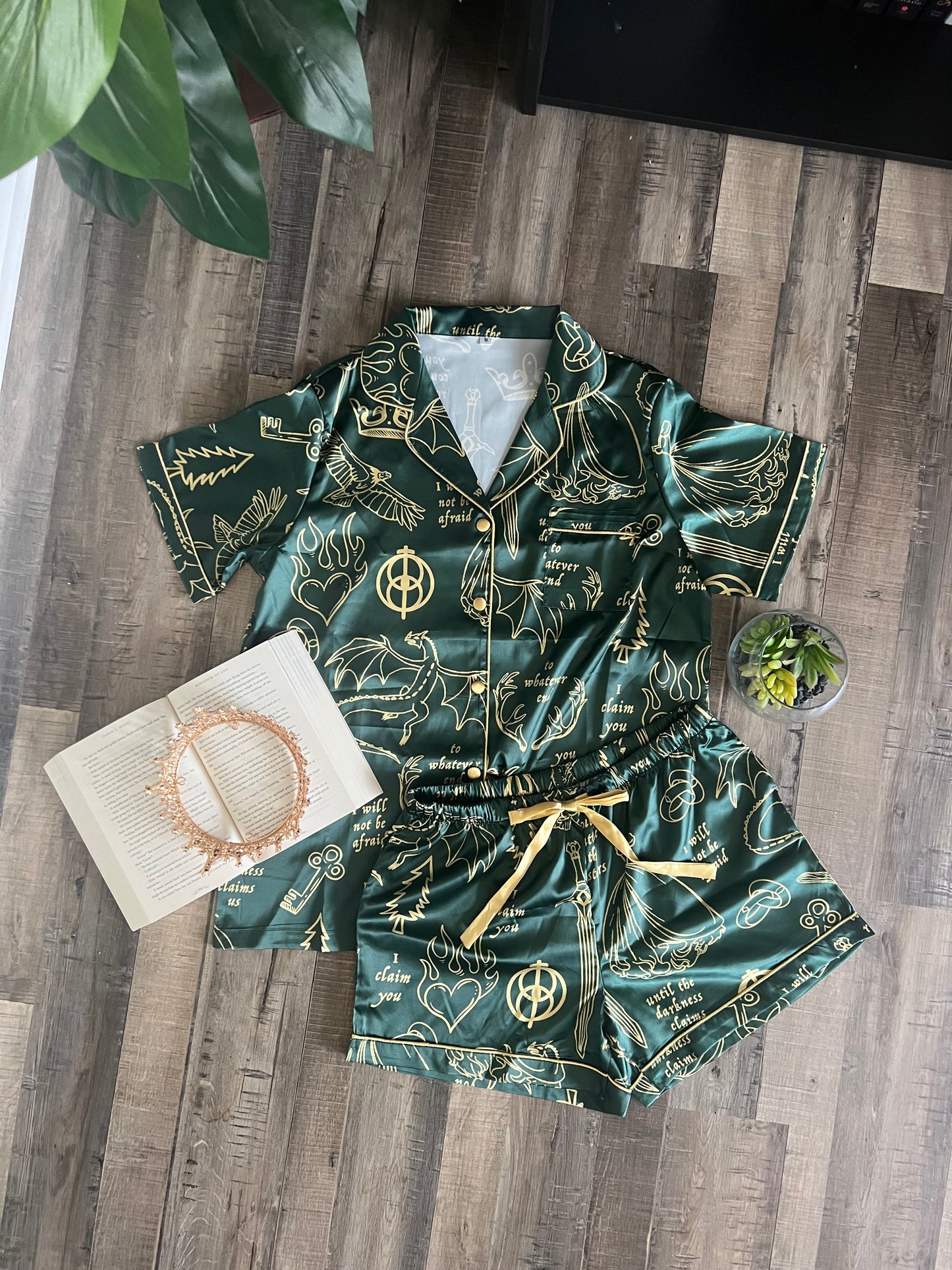 Queen of Terrasen Satin Shorts Pajama Set