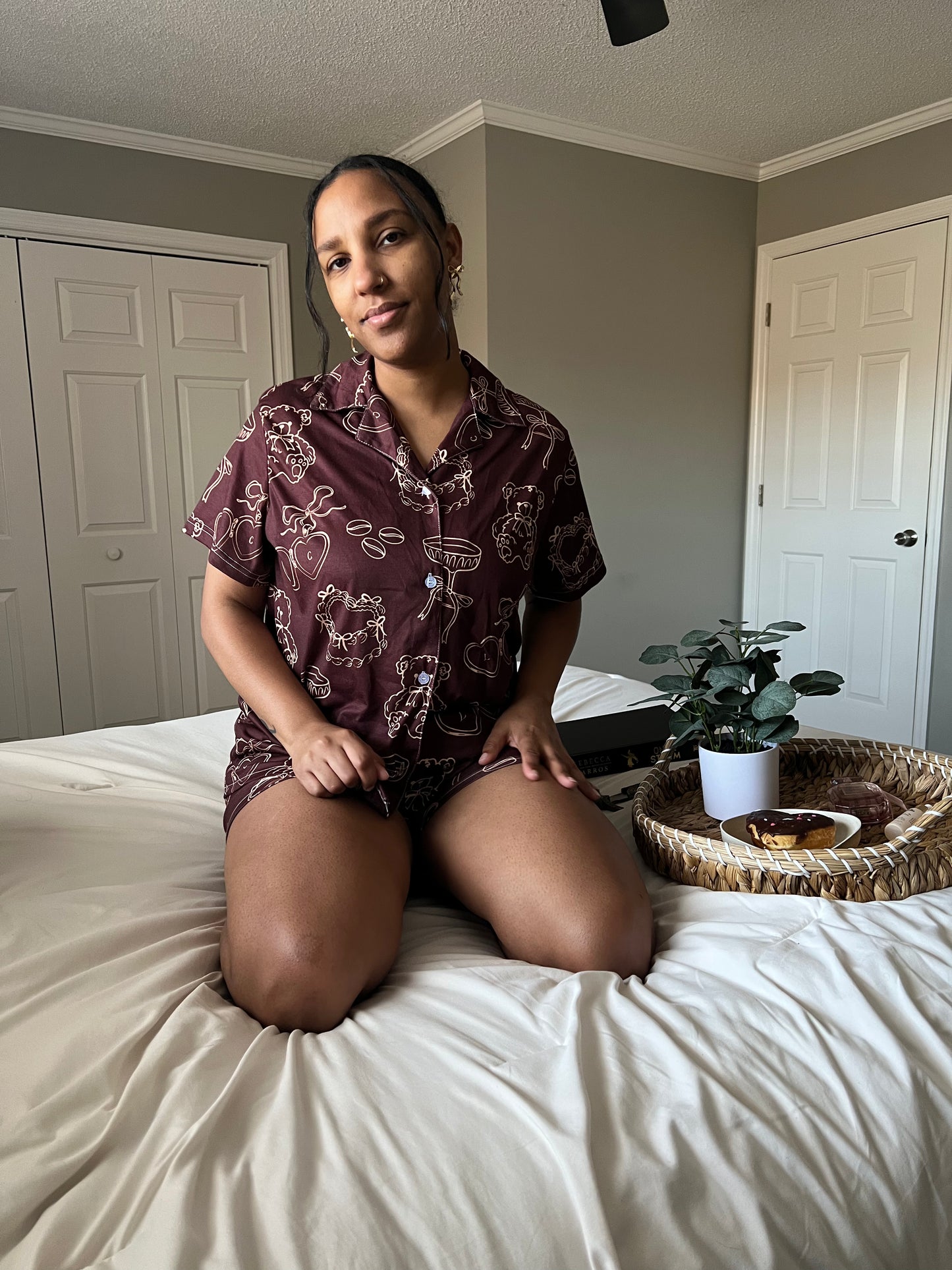 *PREORDER* Espresso Shorts Pajama Set in Dark Roast