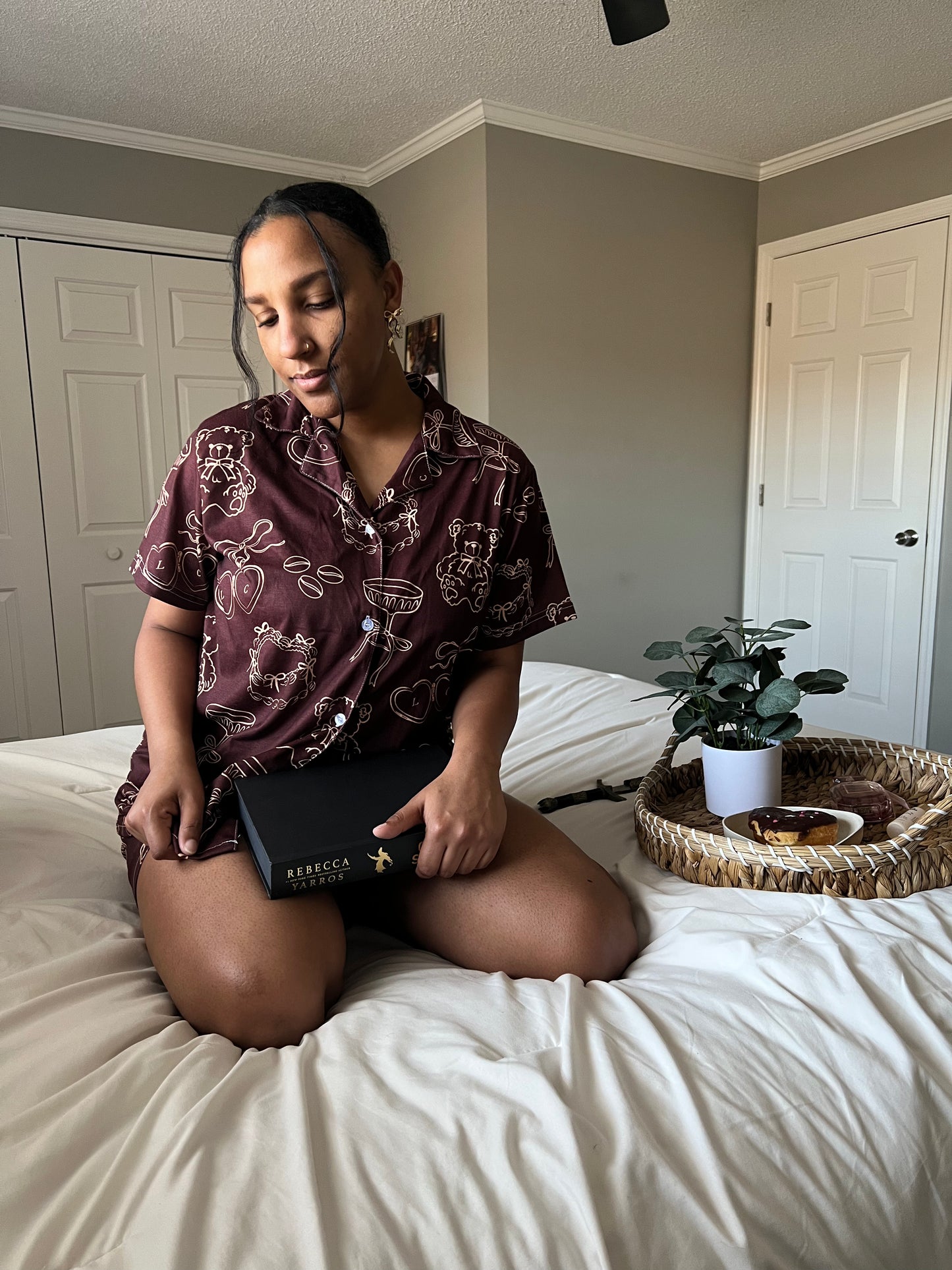 *PREORDER* Espresso Shorts Pajama Set in Dark Roast