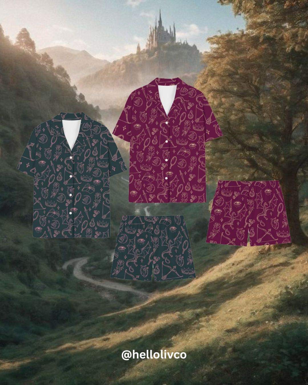 *PREORDER* Romantasy Polyester Shorts Pajama Set