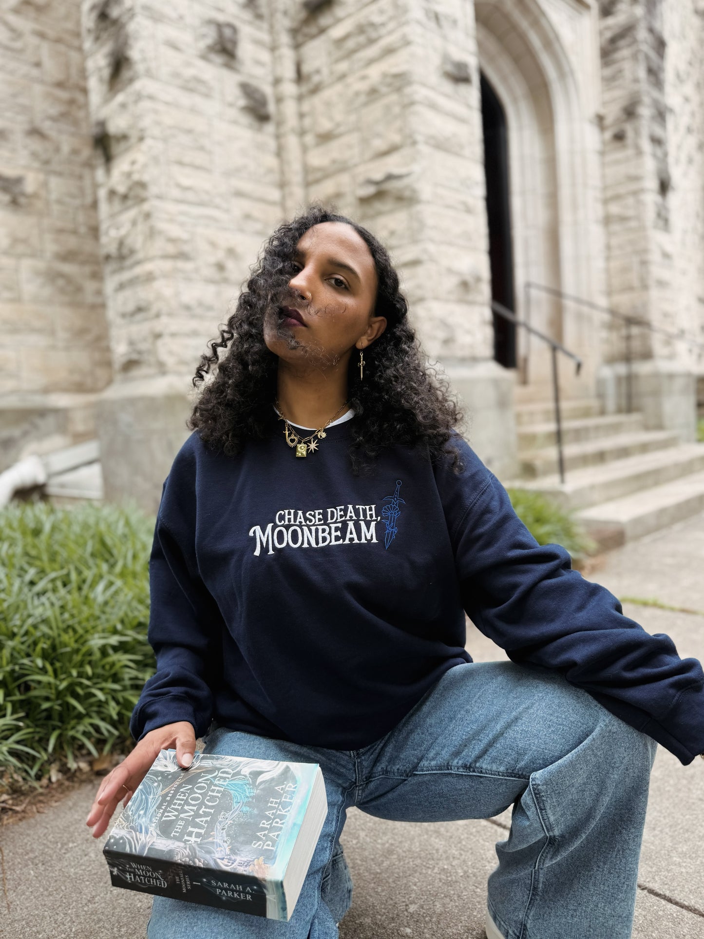 Moonbeam Embroidered Crewneck