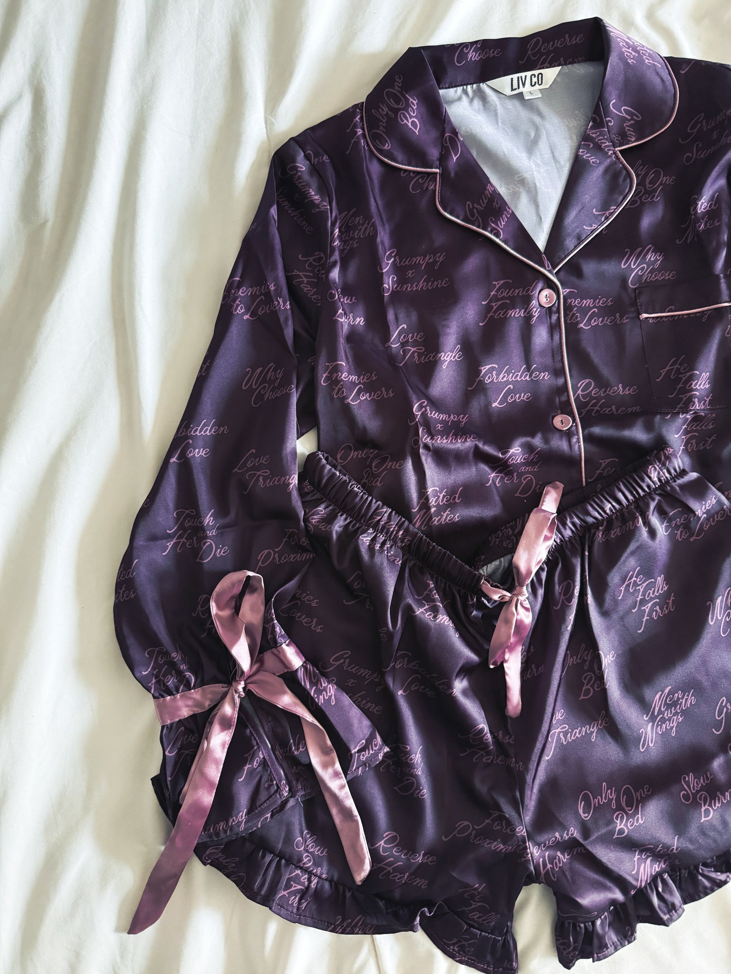 Whispered Words Satin Pajama Set