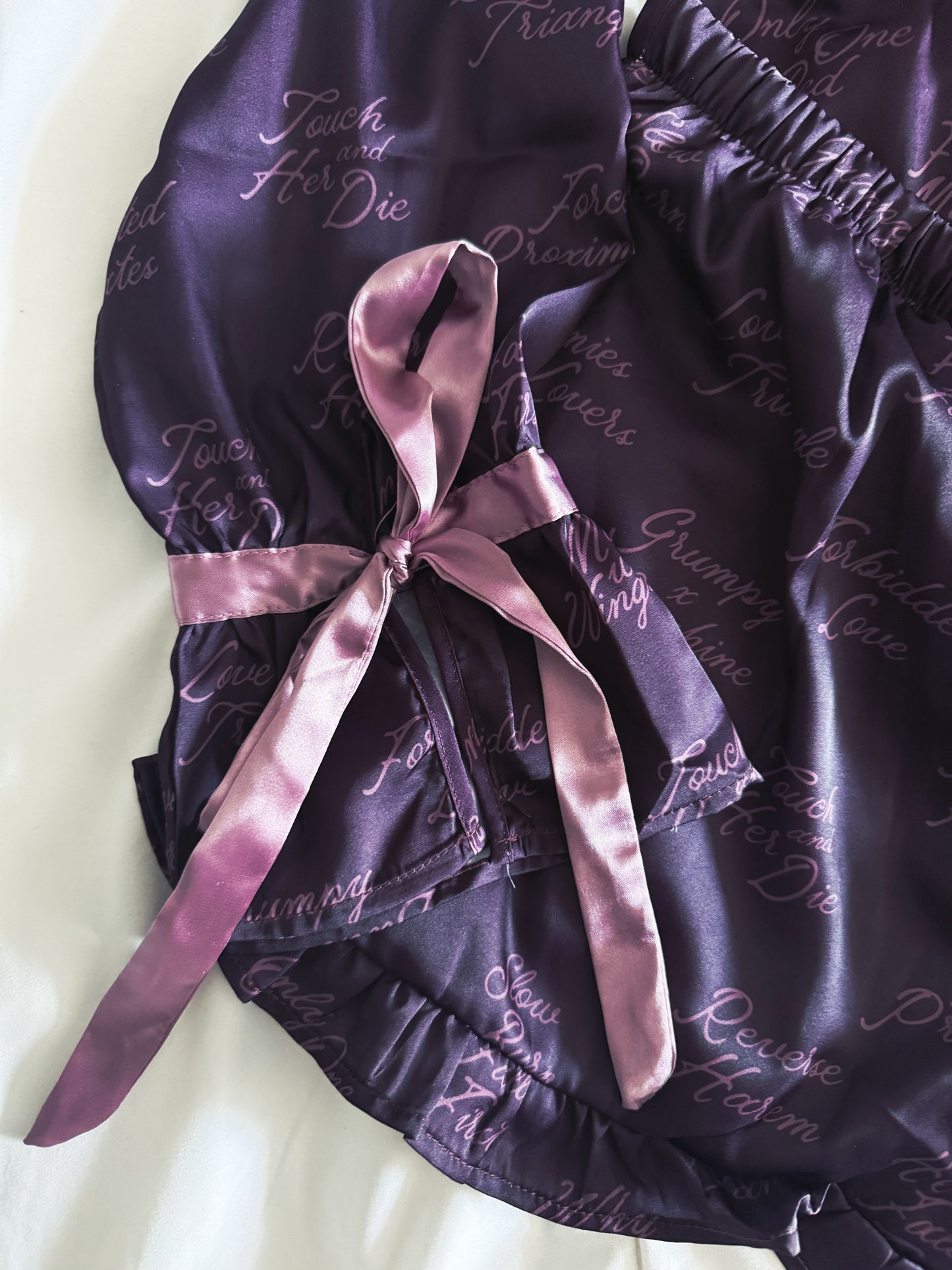 Whispered Words Satin Pajama Set