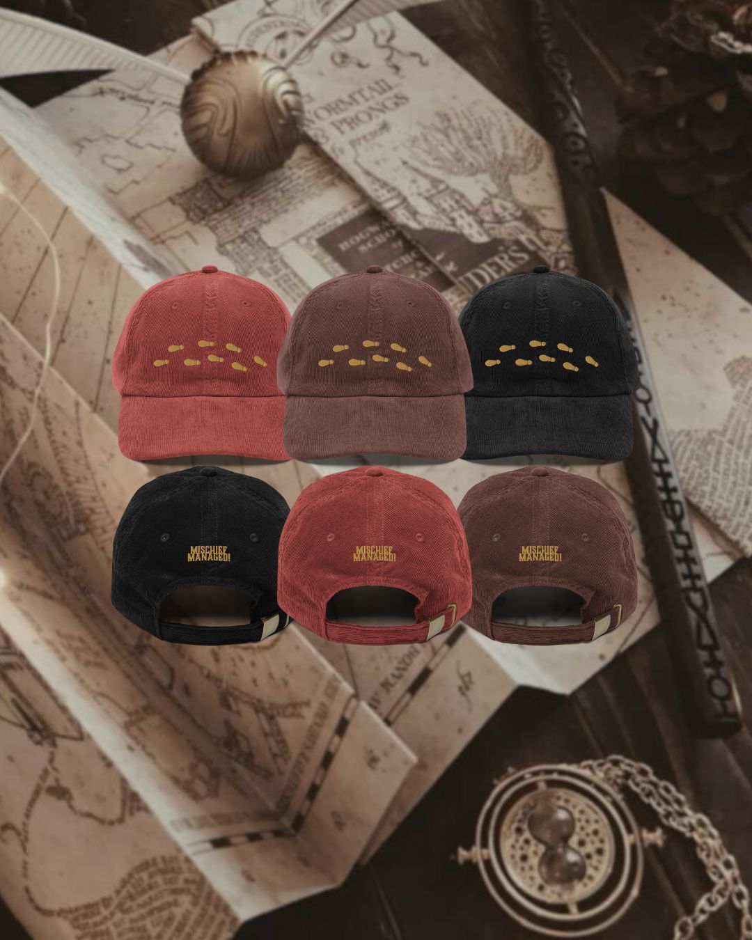 Mischief Managed Corduroy Dad Cap