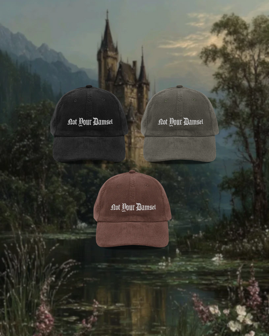 Not Your Damsel Corduroy Dad Cap