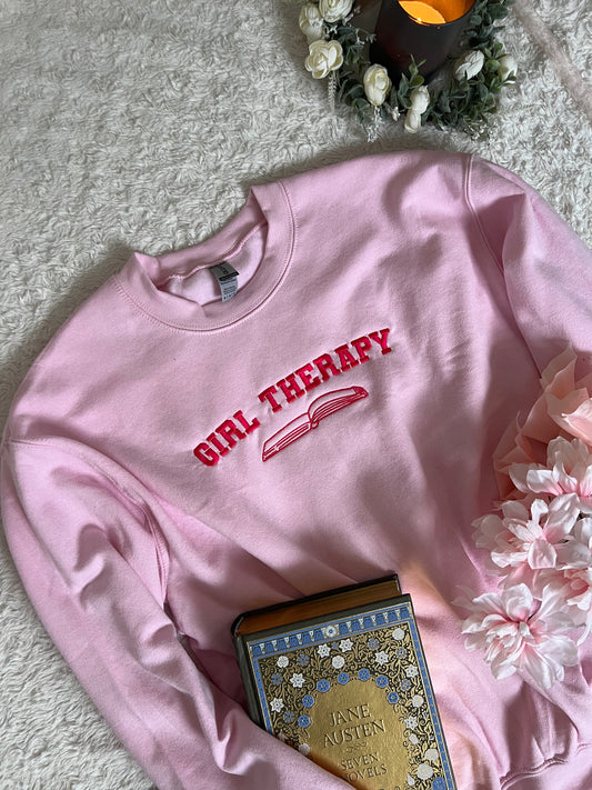 Girl Therapy Embroidered Crewneck