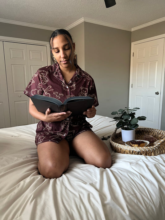 *PREORDER* Espresso Shorts Pajama Set in Dark Roast